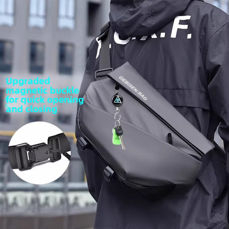 Cycling Commuter Bag - حقيبة كروس للرجال بمشبك مغناطيسي، حقيبة