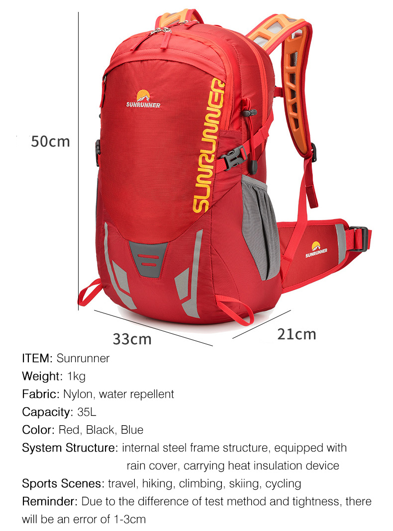 حقيبة ظهر للتنزه سعة 35 لتر، ح - مراجعة Cycling Commuter Backpack Waterproof وسعره