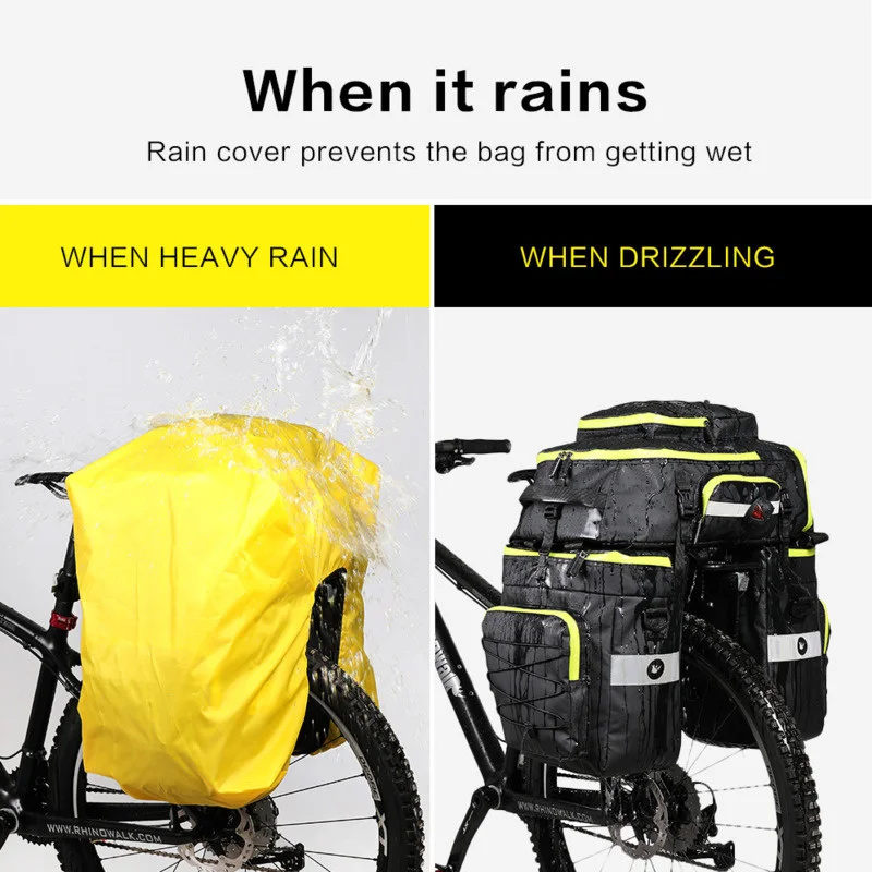 60L 3 في 1 الطريق الجبلية دراج - مراجعة Panniers Waterproof Rear وسعره