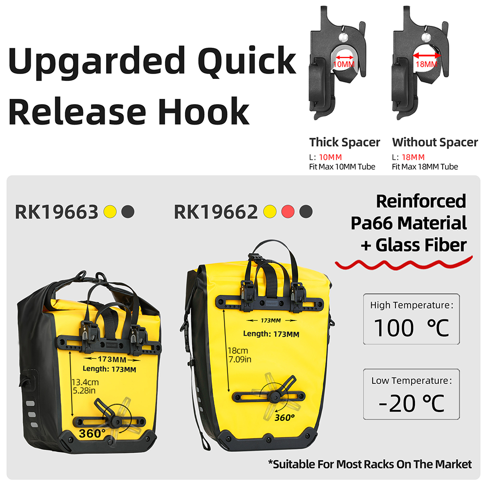 حقيبة دراجة مقاومة للماء من Rh - مراجعة Panniers Waterproof Rear وسعره