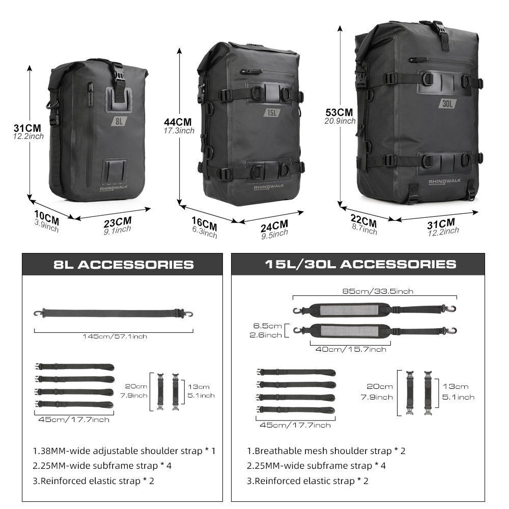 Rinowalk-Motorcycle صندوق علوي - مراجعة Panniers Waterproof Rear وسعره