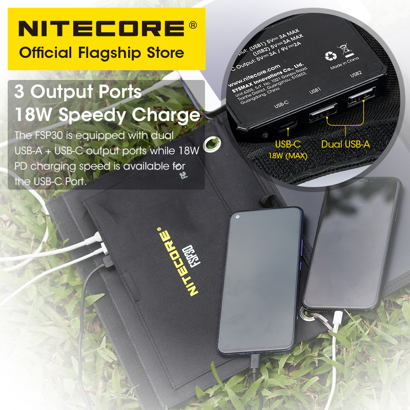 NITECORE FSP30 30 واط لوحة طاق - مراجعة Usb Charger Dynamo وسعره