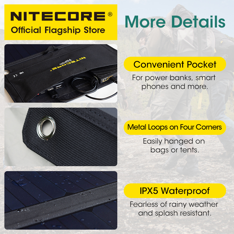 NITECORE FSP30 30 واط لوحة طاق - مراجعة Usb Charger Dynamo وسعره
