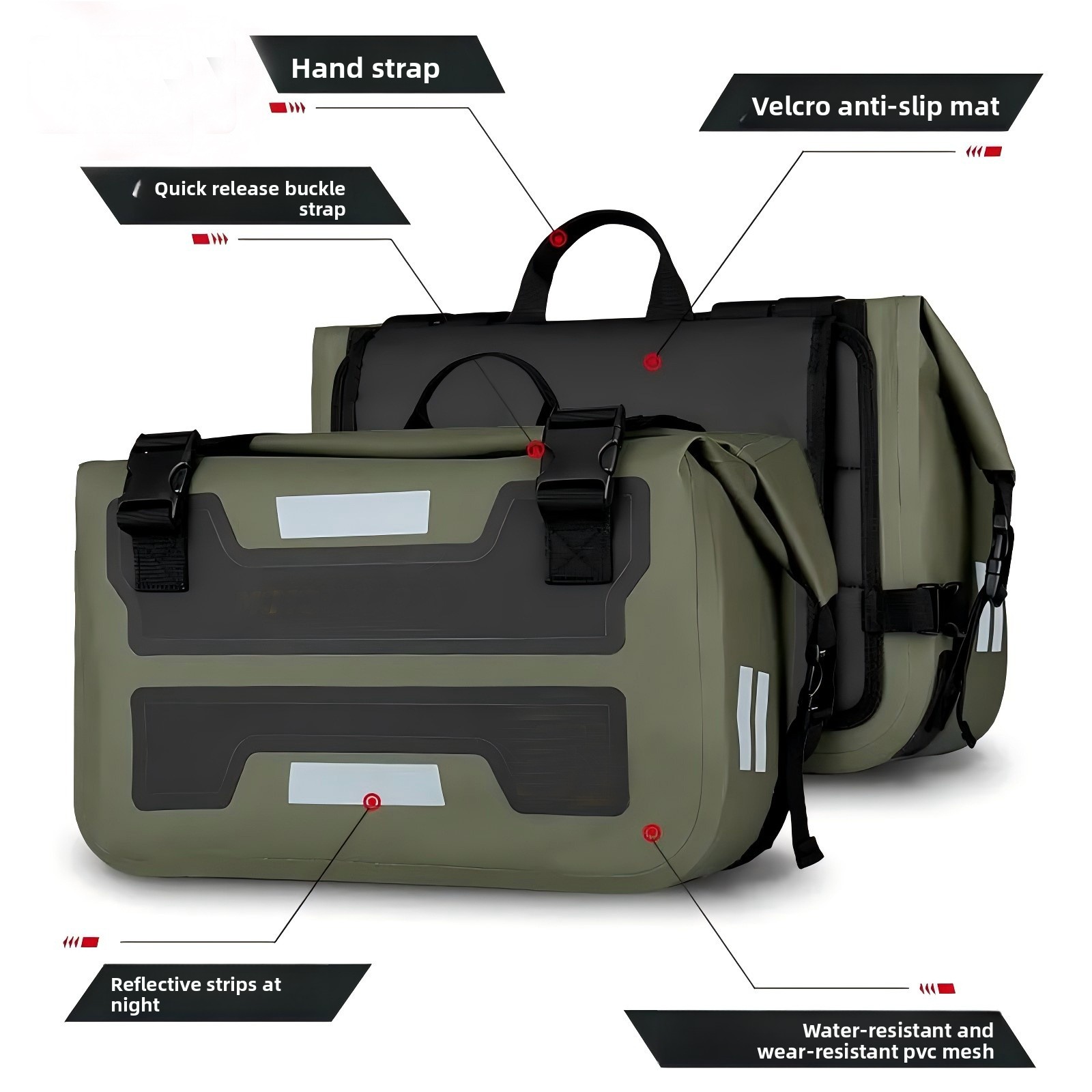حقائب جانبية للدراجات النارية  - مراجعة Panniers Waterproof Rear وسعره